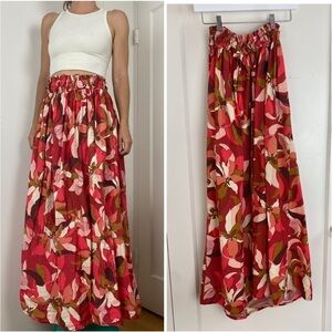 Hawaiian Floral Maxi Hula Skirt
